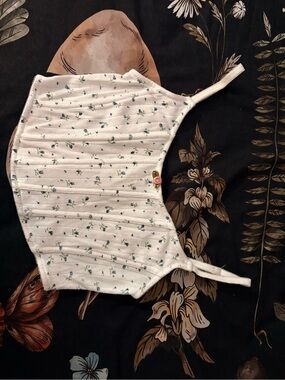 Beverly and Beck White Ribbed Hook and Eye Corset Top
